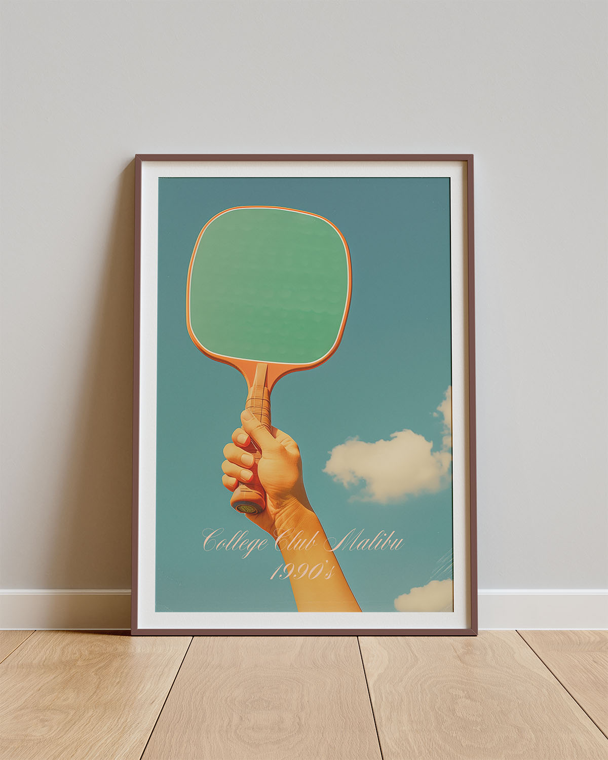Poster Malibu Club Match – Retro pingpong illustratie