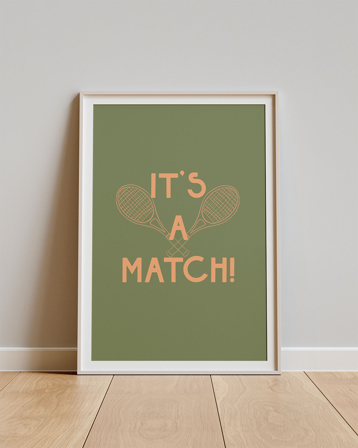 Poster It’s a Match – Typografische tennisprint