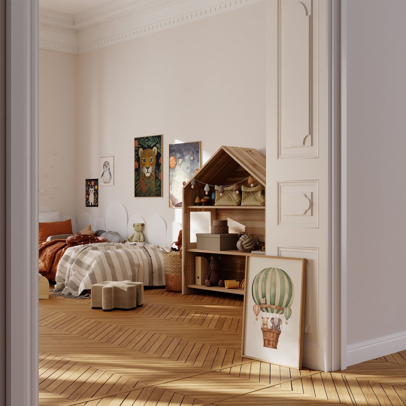 Poster Little Waddle – Schattige pinguïn in zachte aquarelstijl