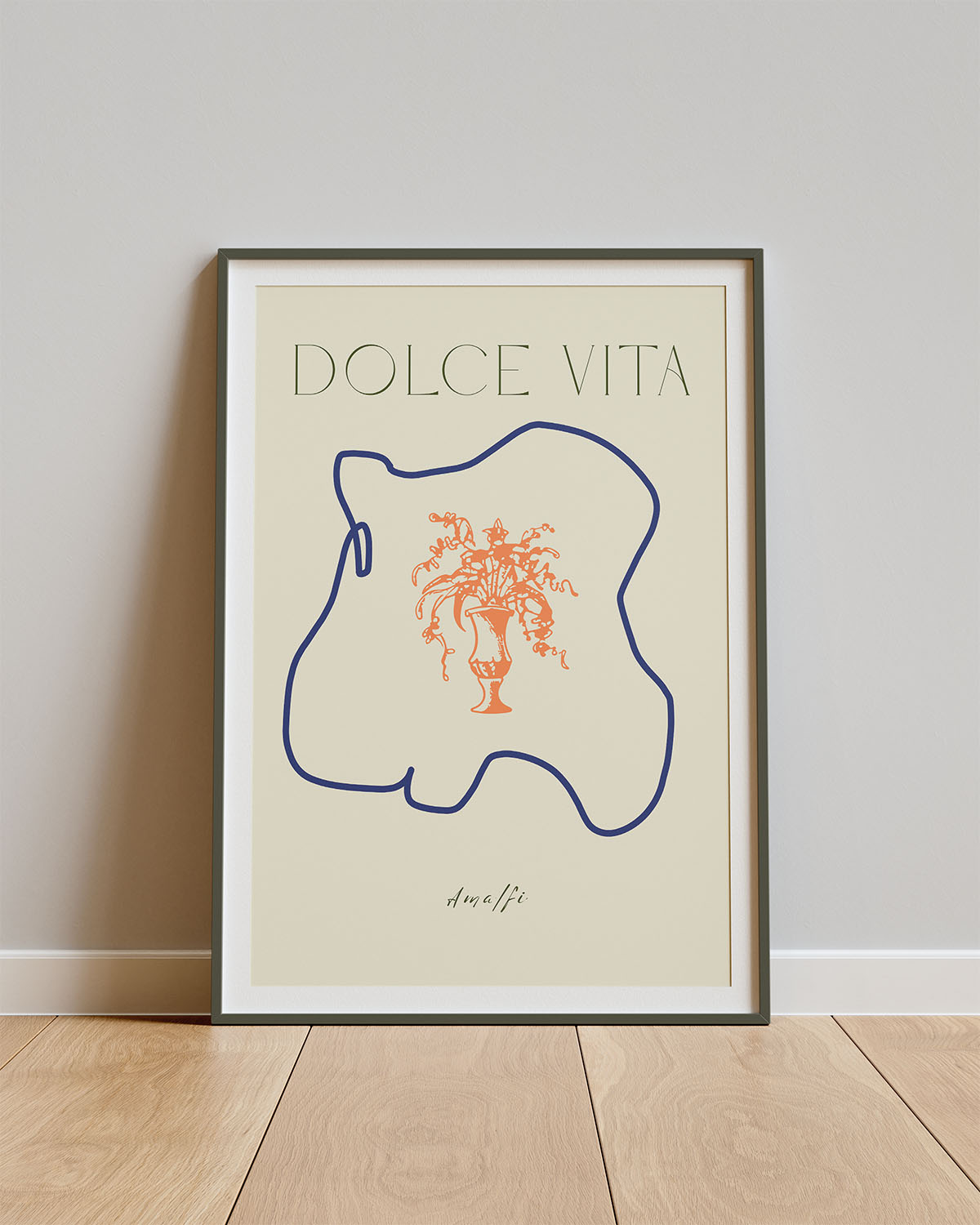 Poster Amalfi Bloom – Grafisch bloemstuk met Italiaanse flair