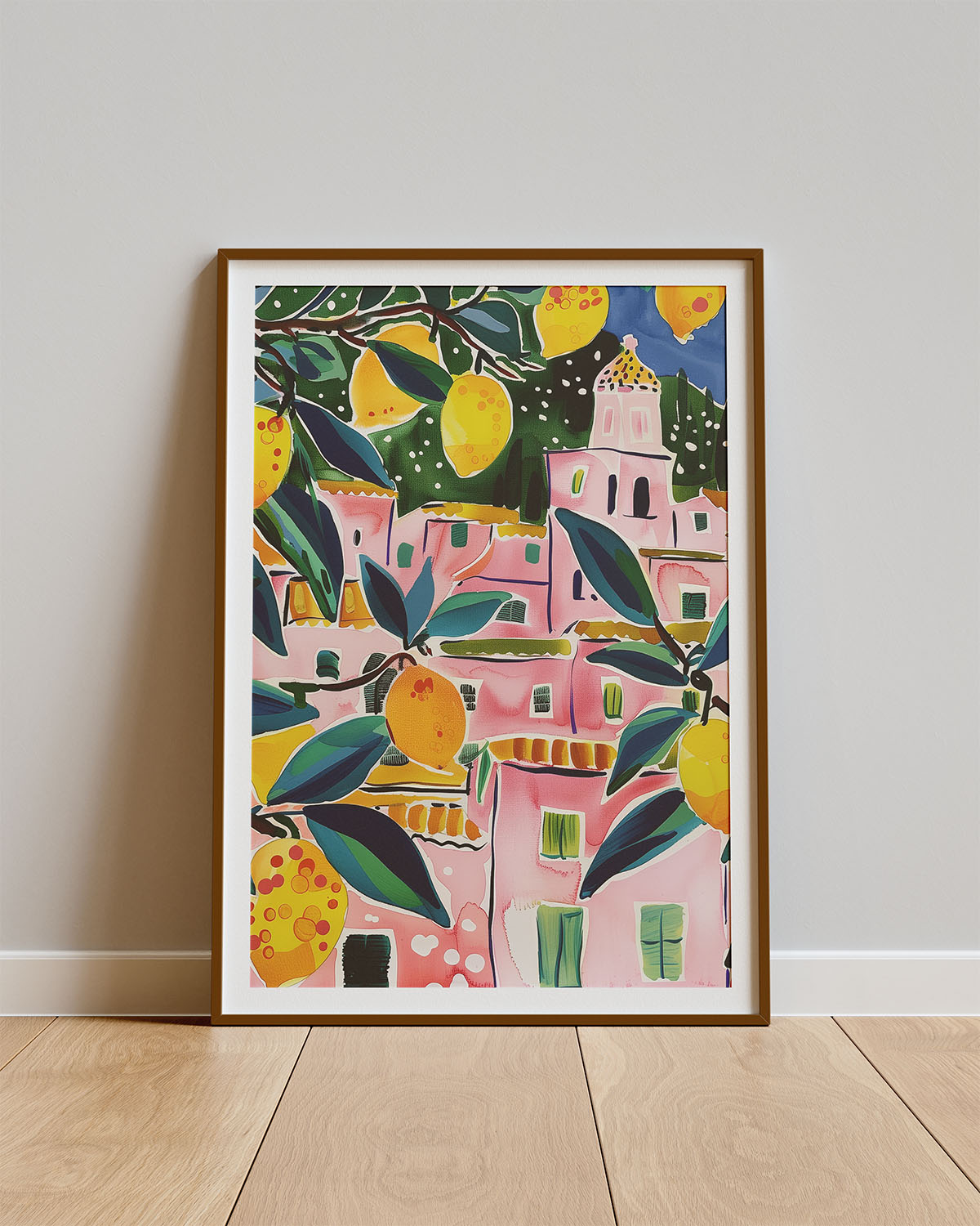 Poster Sunset Zest – Citroenheuvels in warme avondtinten