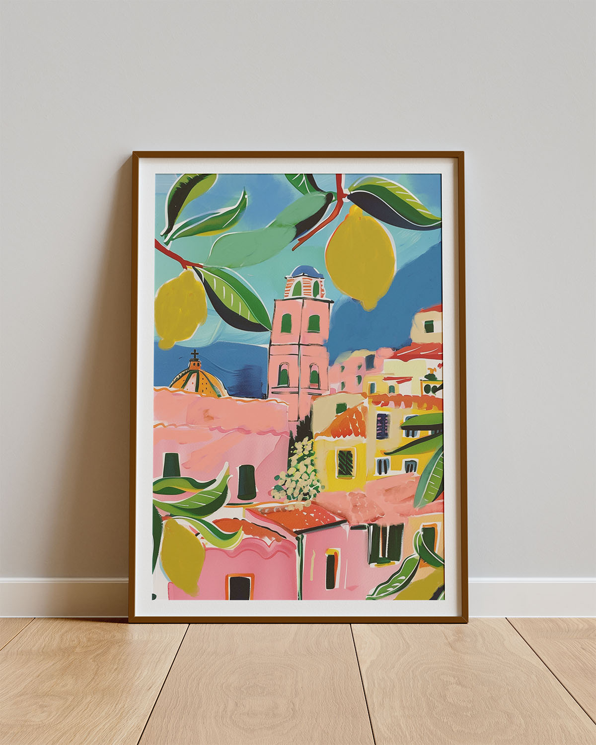 Poster Alba Amalfitana – Ochtendlandschap met frisse citrusplanten