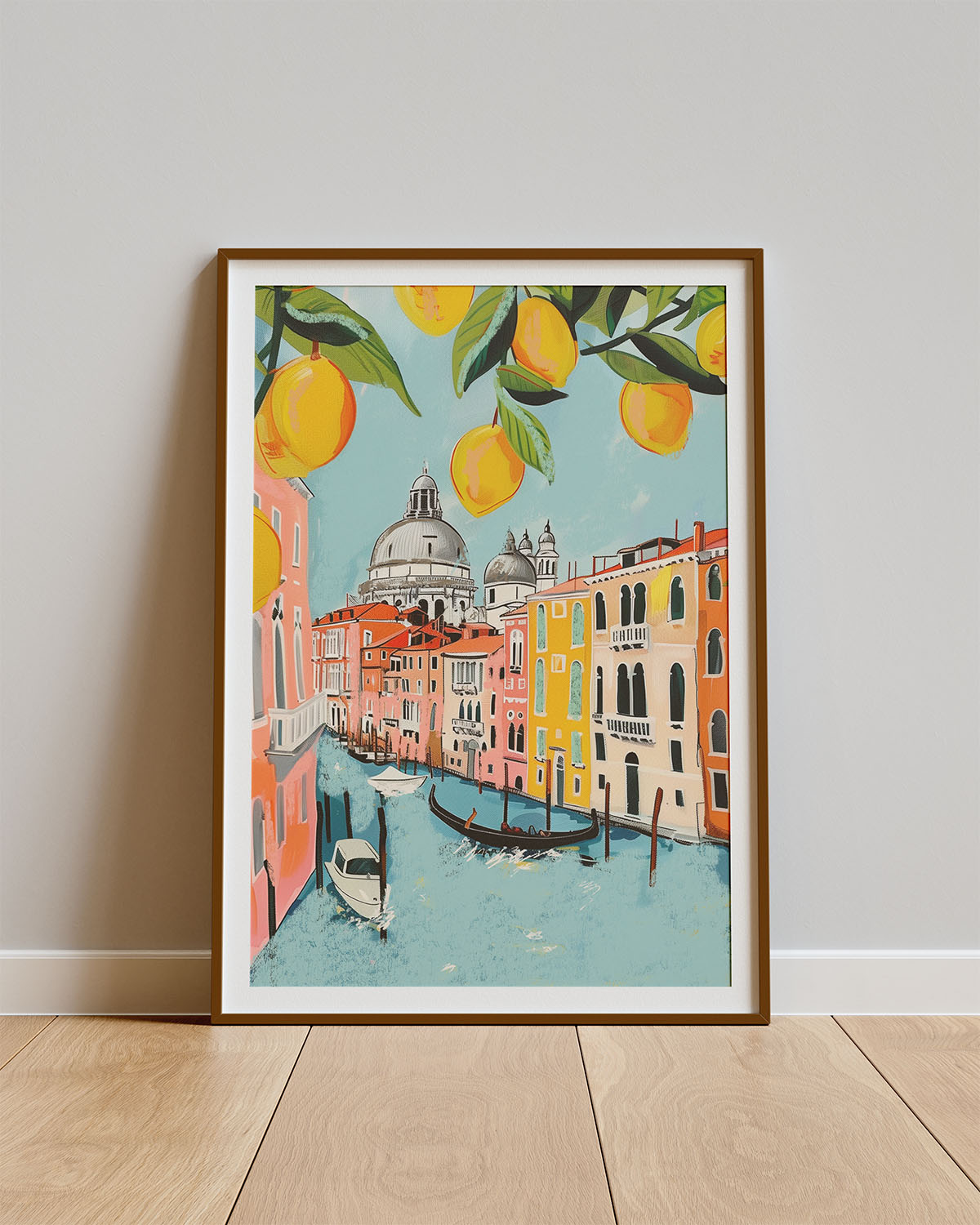 Poster Venezia Limone – Venetiaans uitzicht met citroenaccenten