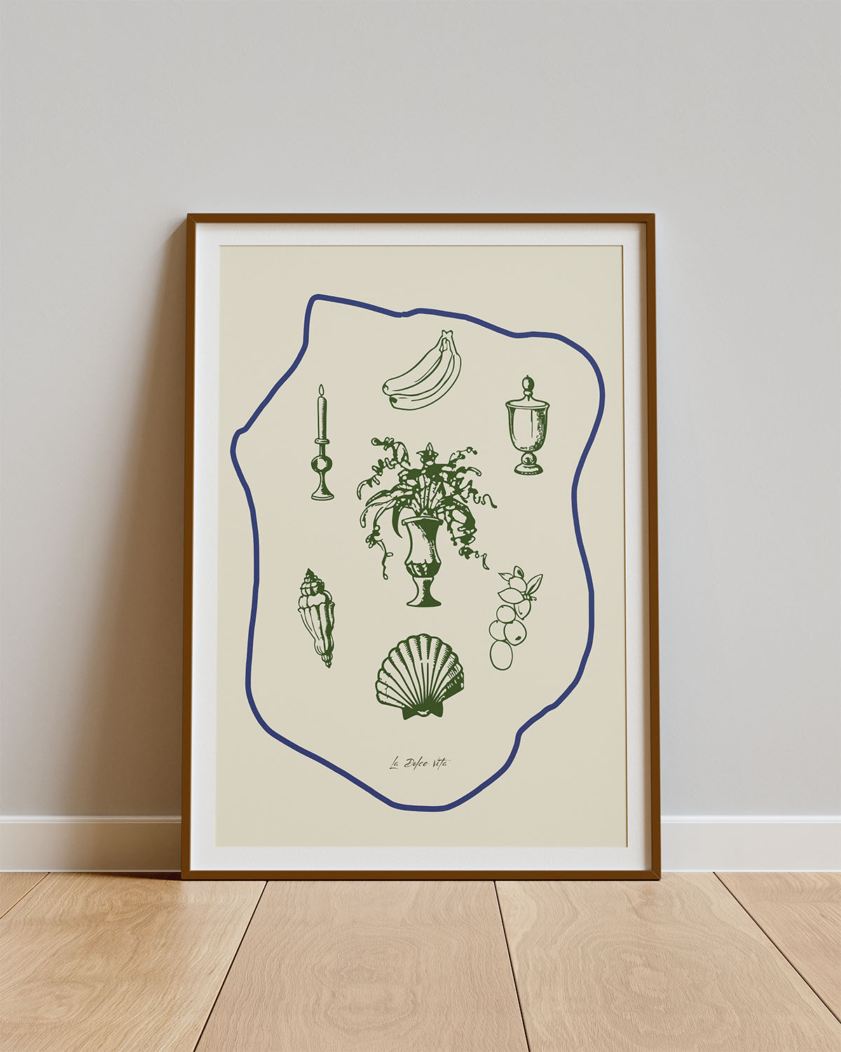 Poster Italia Grafica – Symbolische lijntekening met mediterrane flair