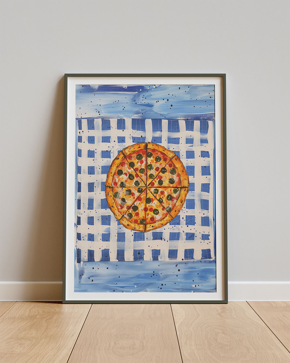 Poster Tavola Italiana – Kunstige pizza op een zomerse tafel