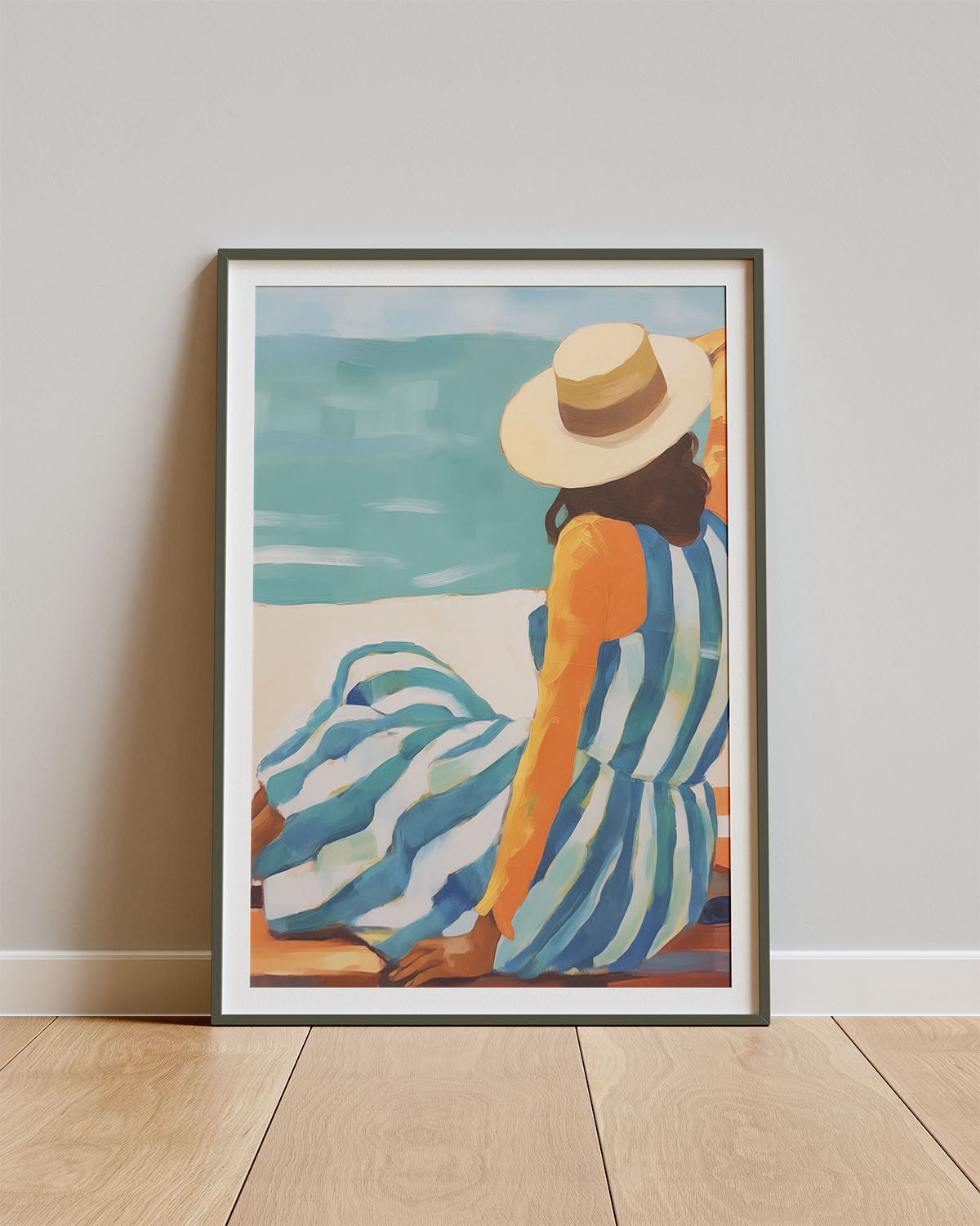 Poster Vista Serena – Zomerjurk en zeezicht in één kalm beeld