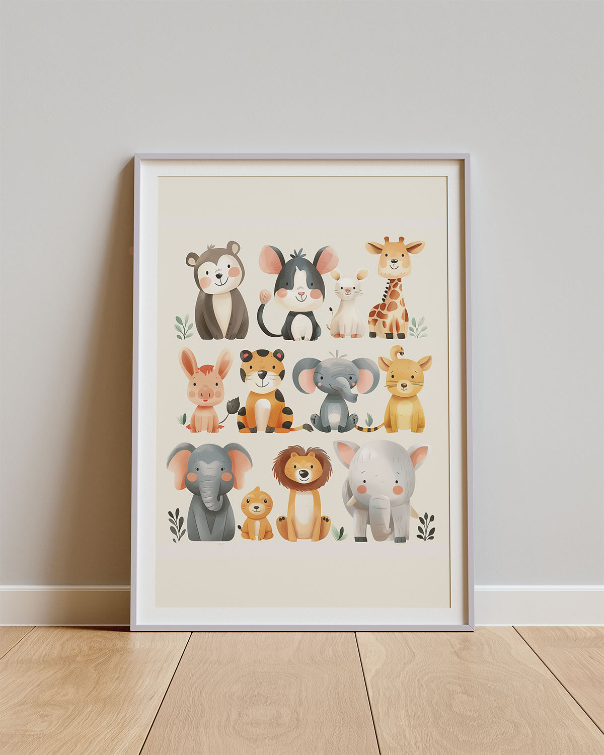 Poster Animal Parade – Vrolijke verzameling van dierenvrienden