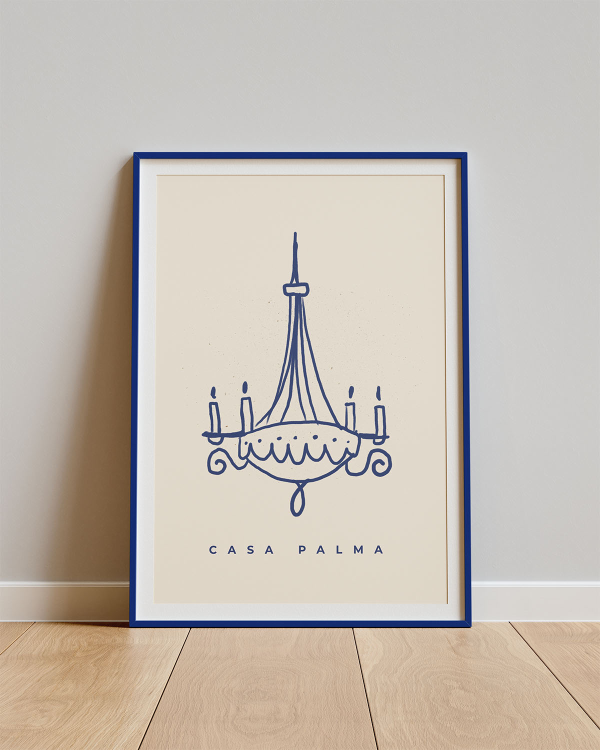 Poster Chandelier Charm – Lijntekening van kroonluchter met subtiele flair