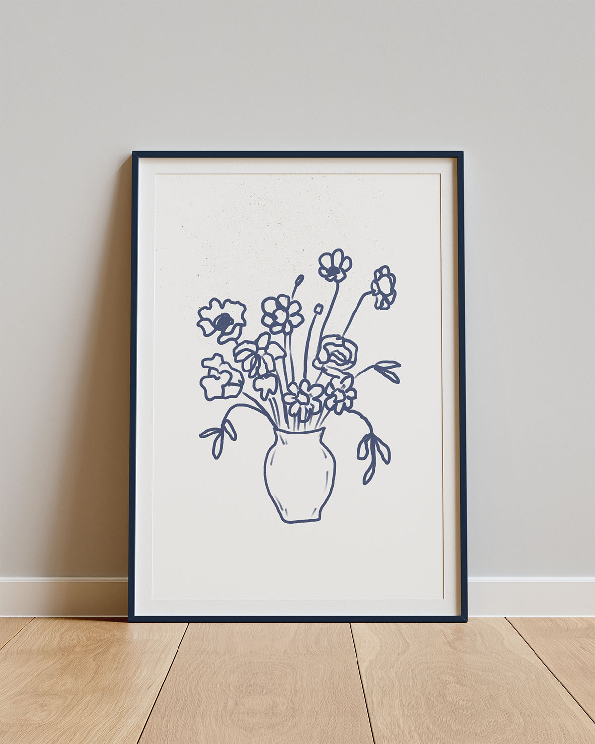 Poster Casa Fiora – Lijntekening van vaas met bloemen