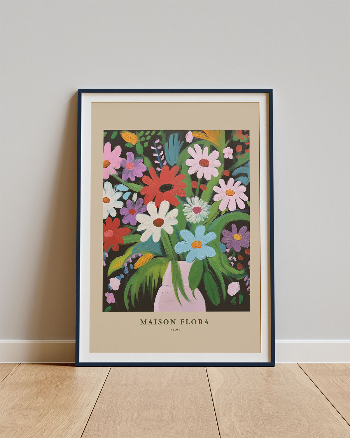 Poster Jardin Pastel – Bloemenboeket in poederige kleurvlakken