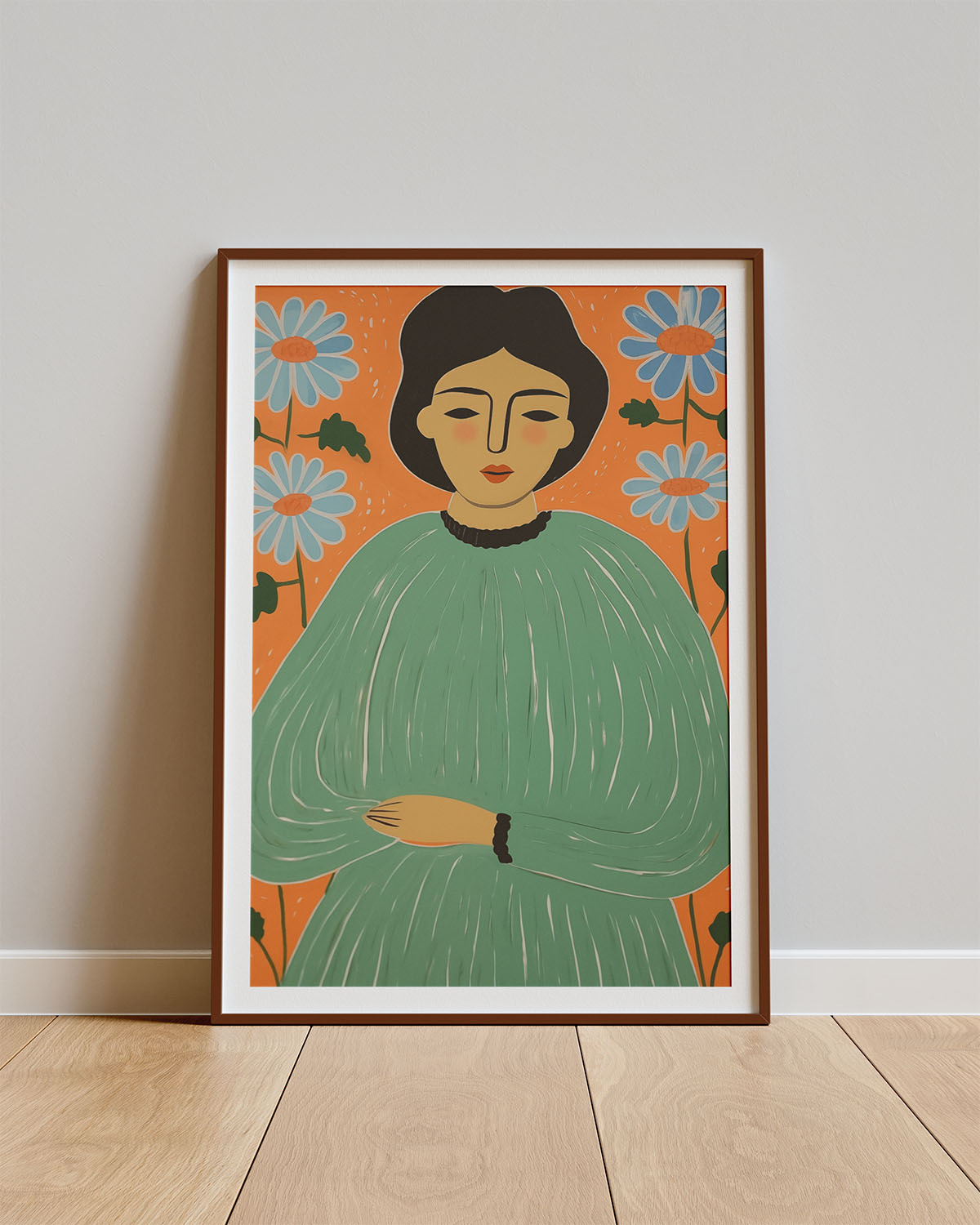 Poster Bold Portrait – Portret met kleurrijke elementen