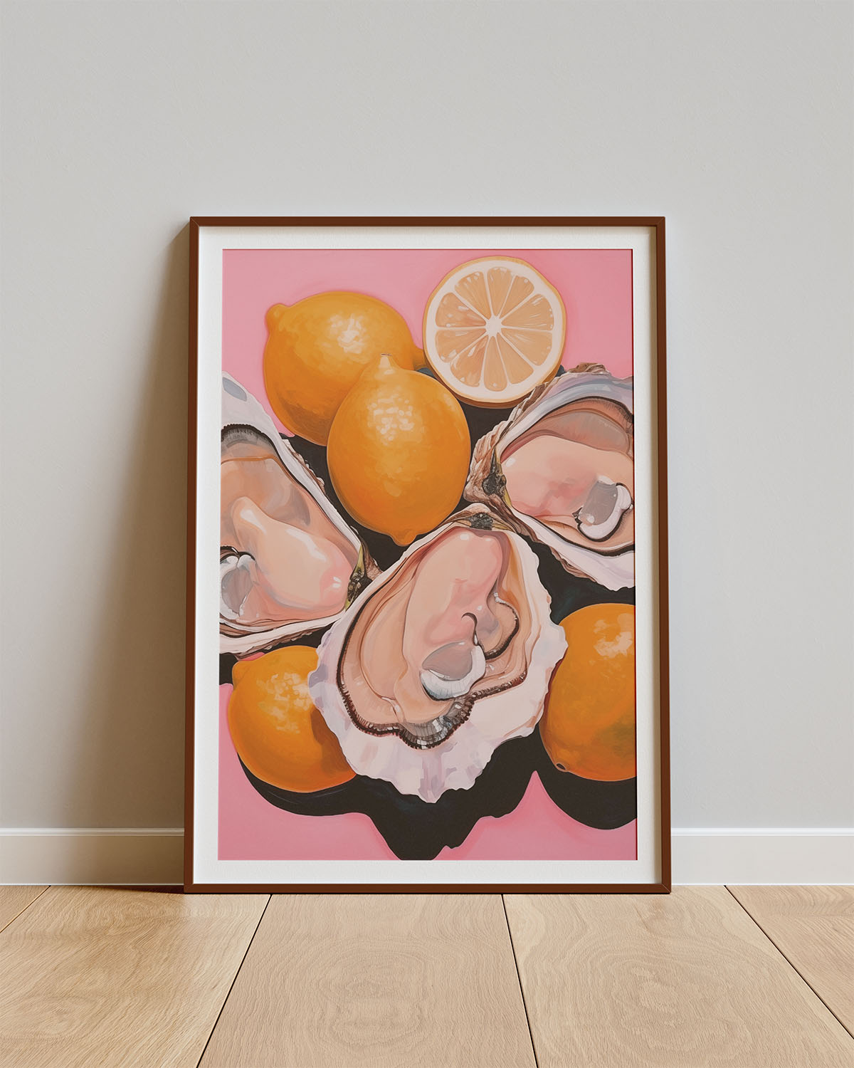 Poster Oyster Citrus – Oesters en sinaasappels in close-up